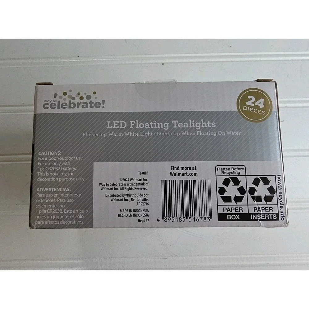 24 Pack LED Floating Candles Waterproof Flameless Tealights Wedding Pool Decor